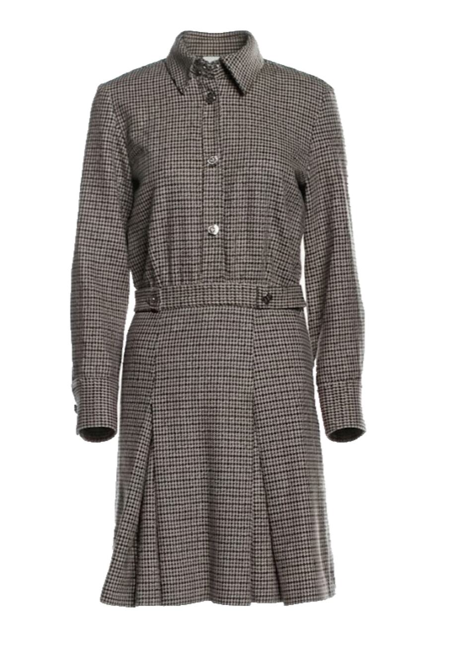 Maja Regor Houndstooth Wool-Blend Shirt Dress